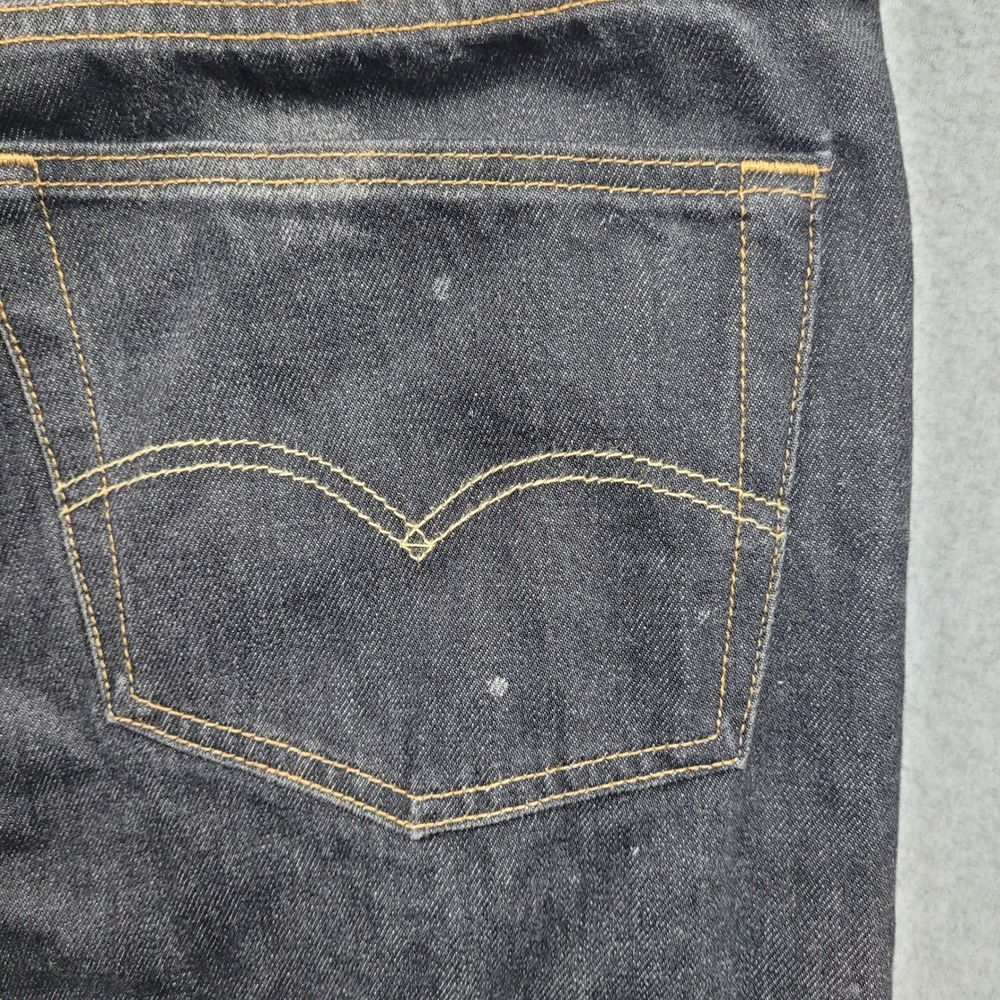 Levi's 501 Original Fit Jeans Mens 42x32 Dark Wash Blue Button Fly Straight Leg - Picture 8 of 9